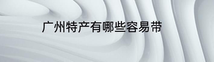 广州特产有哪些容易带