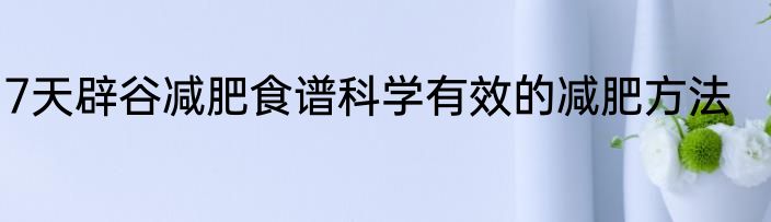 7天辟谷减肥食谱科学有效的减肥方法