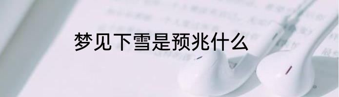 梦见下雪是预兆什么