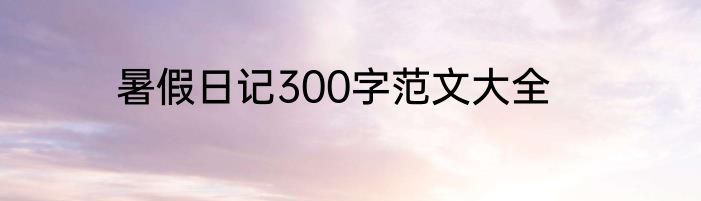 暑假日记300字范文大全