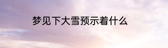 梦见下大雪预示着什么
