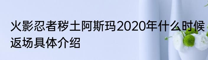 火影忍者秽土阿斯玛2020年什么时候返场具体介绍