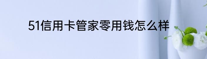 51信用卡管家零用钱怎么样