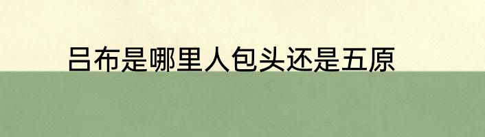 吕布是哪里人包头还是五原