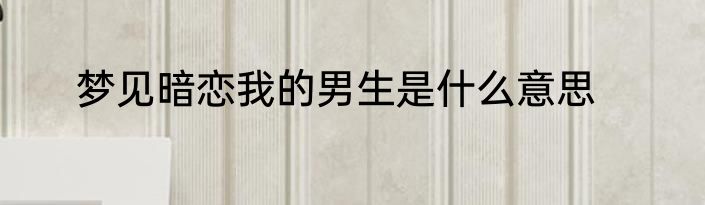 梦见暗恋我的男生是什么意思
