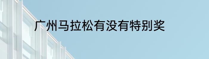 广州马拉松有没有特别奖