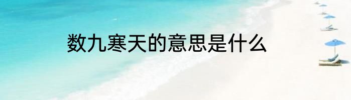 数九寒天的意思是什么