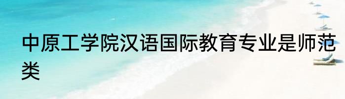 中原工学院汉语国际教育专业是师范类