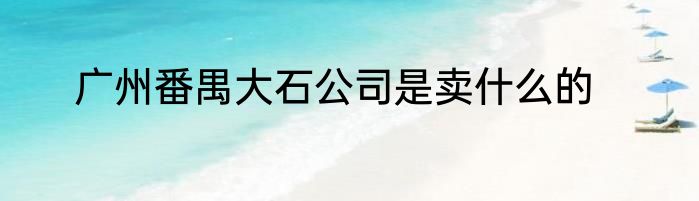 广州番禺大石公司是卖什么的