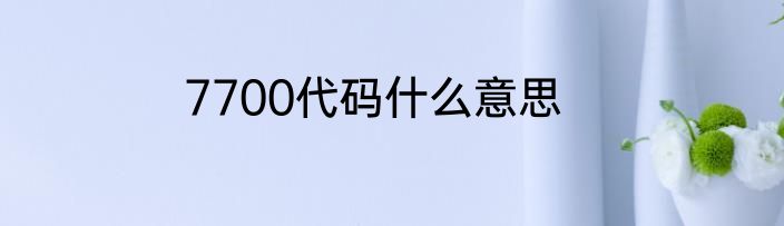 7700代码什么意思