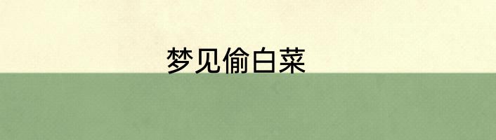 梦见偷白菜