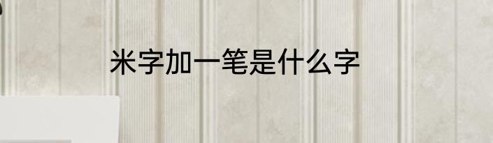 米字加一笔是什么字