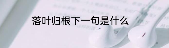 落叶归根下一句是什么