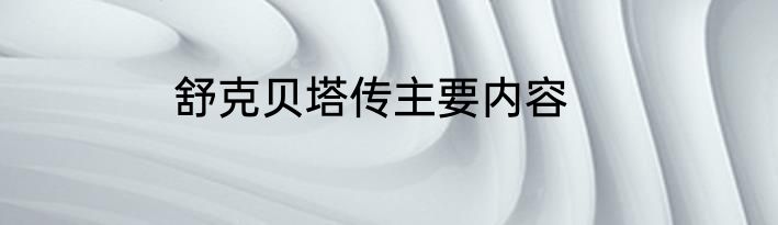 舒克贝塔传主要内容