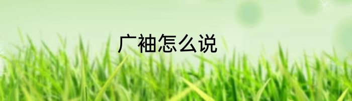 广袖怎么说