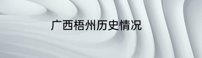 广西梧州历史情况