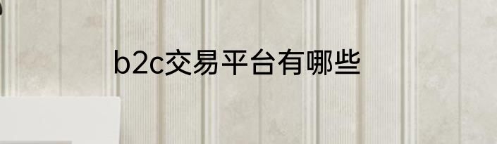 b2c交易平台有哪些