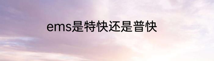 ems是特快还是普快