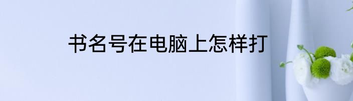 书名号在电脑上怎样打