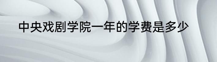 中央戏剧学院一年的学费是多少