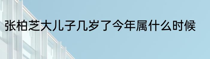张柏芝大儿子几岁了今年属什么时候