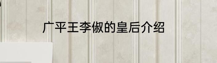 广平王李俶的皇后介绍