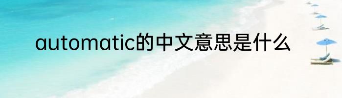 automatic的中文意思是什么