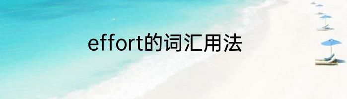 effort的词汇用法