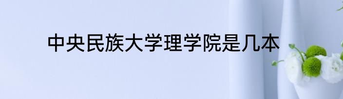 中央民族大学理学院是几本