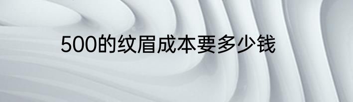 500的纹眉成本要多少钱