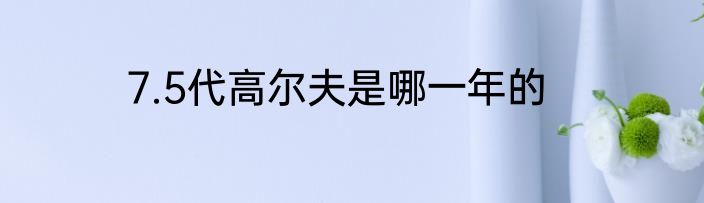 7.5代高尔夫是哪一年的