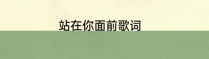 站在你面前歌词