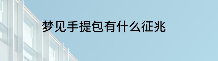 梦见手提包有什么征兆