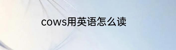 cows用英语怎么读