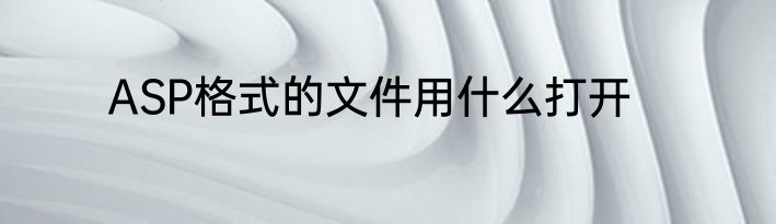 ASP格式的文件用什么打开