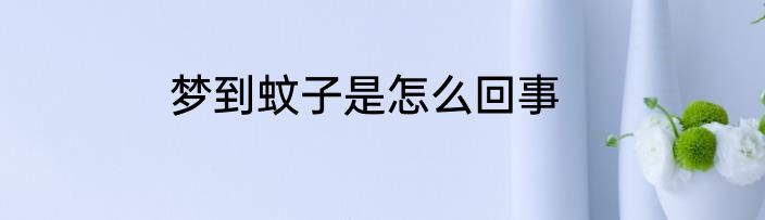 梦到蚊子是怎么回事