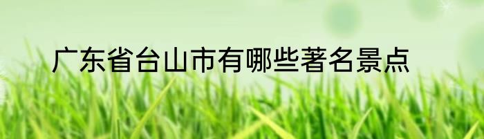 广东省台山市有哪些著名景点