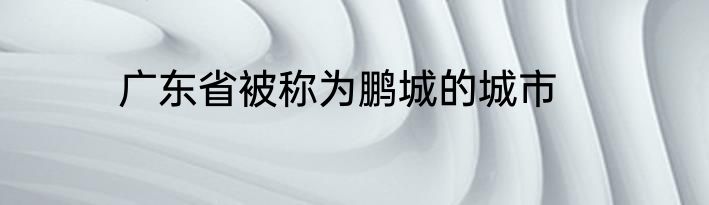 广东省被称为鹏城的城市
