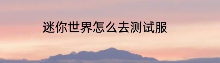 迷你世界怎么去测试服