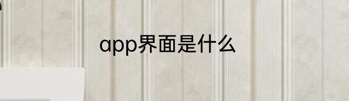 app界面是什么