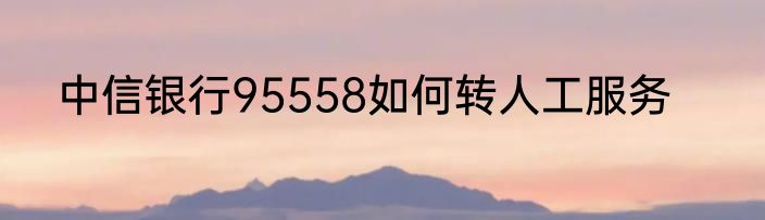 中信银行95558如何转人工服务