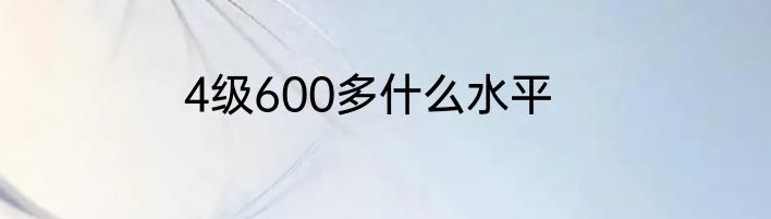 4级600多什么水平