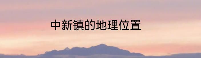 中新镇的地理位置