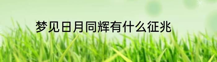 梦见日月同辉有什么征兆