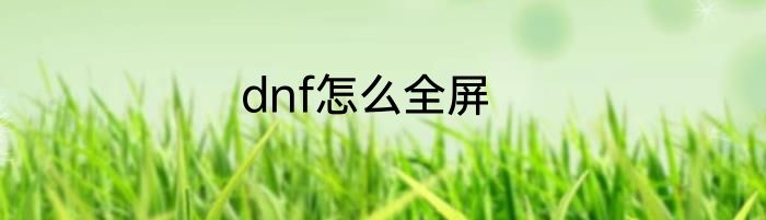 dnf怎么全屏