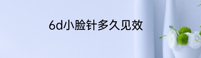6d小脸针多久见效