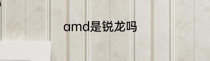 amd是锐龙吗