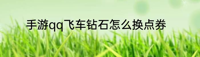 手游qq飞车钻石怎么换点券
