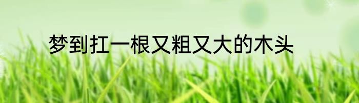 梦到扛一根又粗又大的木头