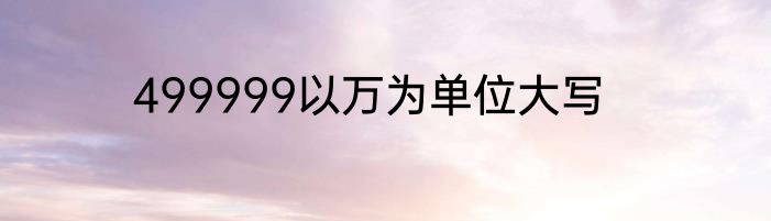499999以万为单位大写